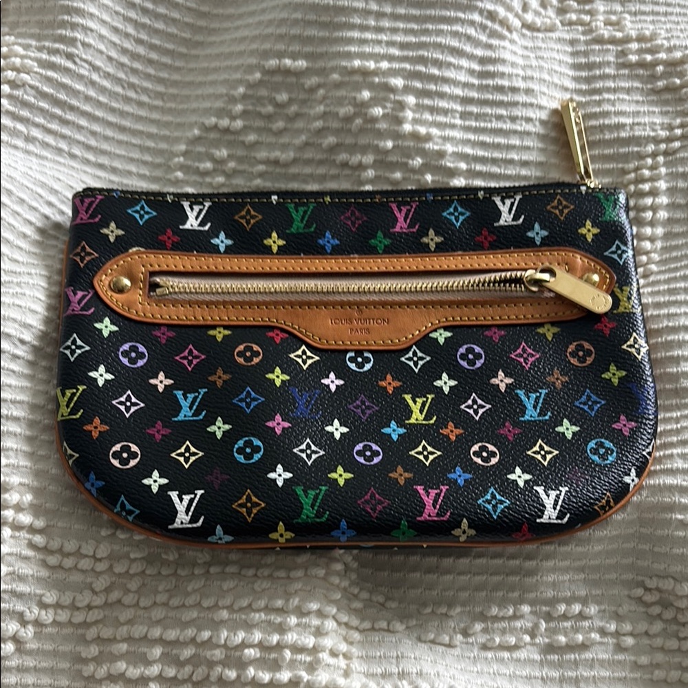 Louis Vuitton Monogram Multicolor Pochette Plate GM Black